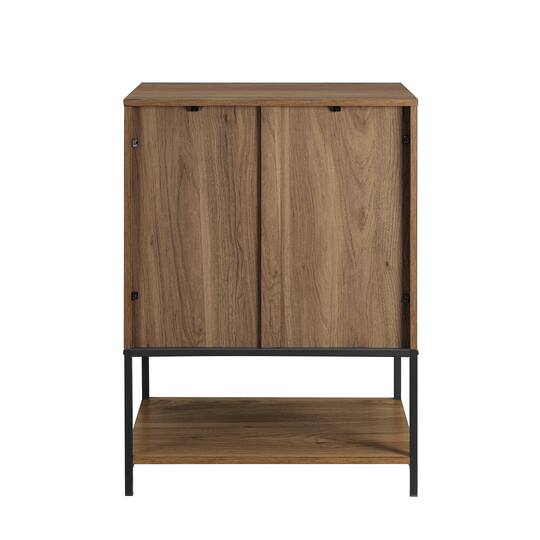 Walker Edison English Oak/White 2 Door Accent Cabinet